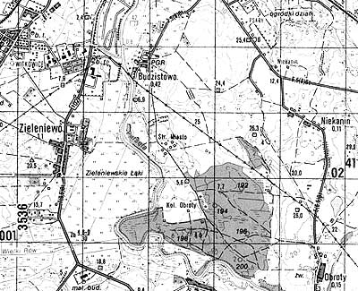 Fragment mapy topograficznej w skali 1:50.000 z roku 1988